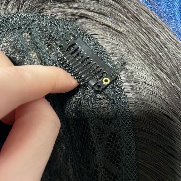 Dark brown synthetic hair topper 16” - Picture 6 of 8